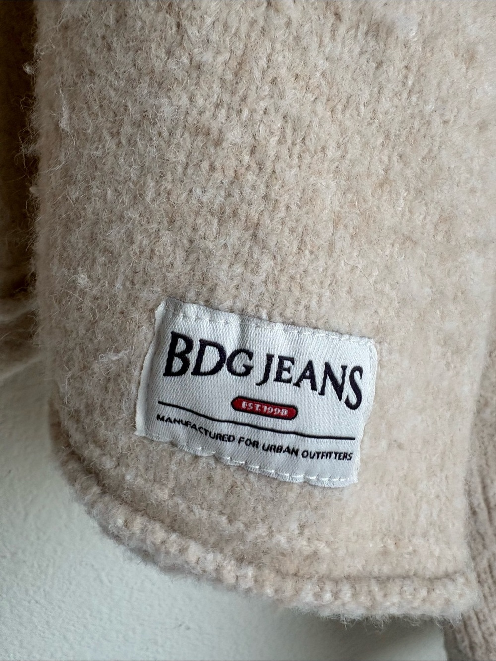 BDG Soft Beige Crewneck over sized Sweater - Picture 3 of 4